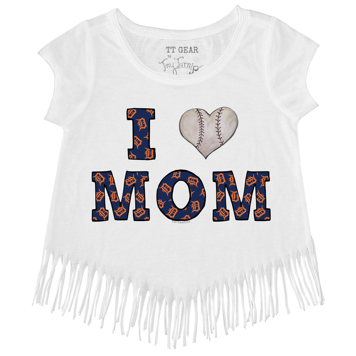 Lids Detroit Tigers Tiny Turnip Girls Toddler Baseball Bow Fringe T-Shirt -  Navy