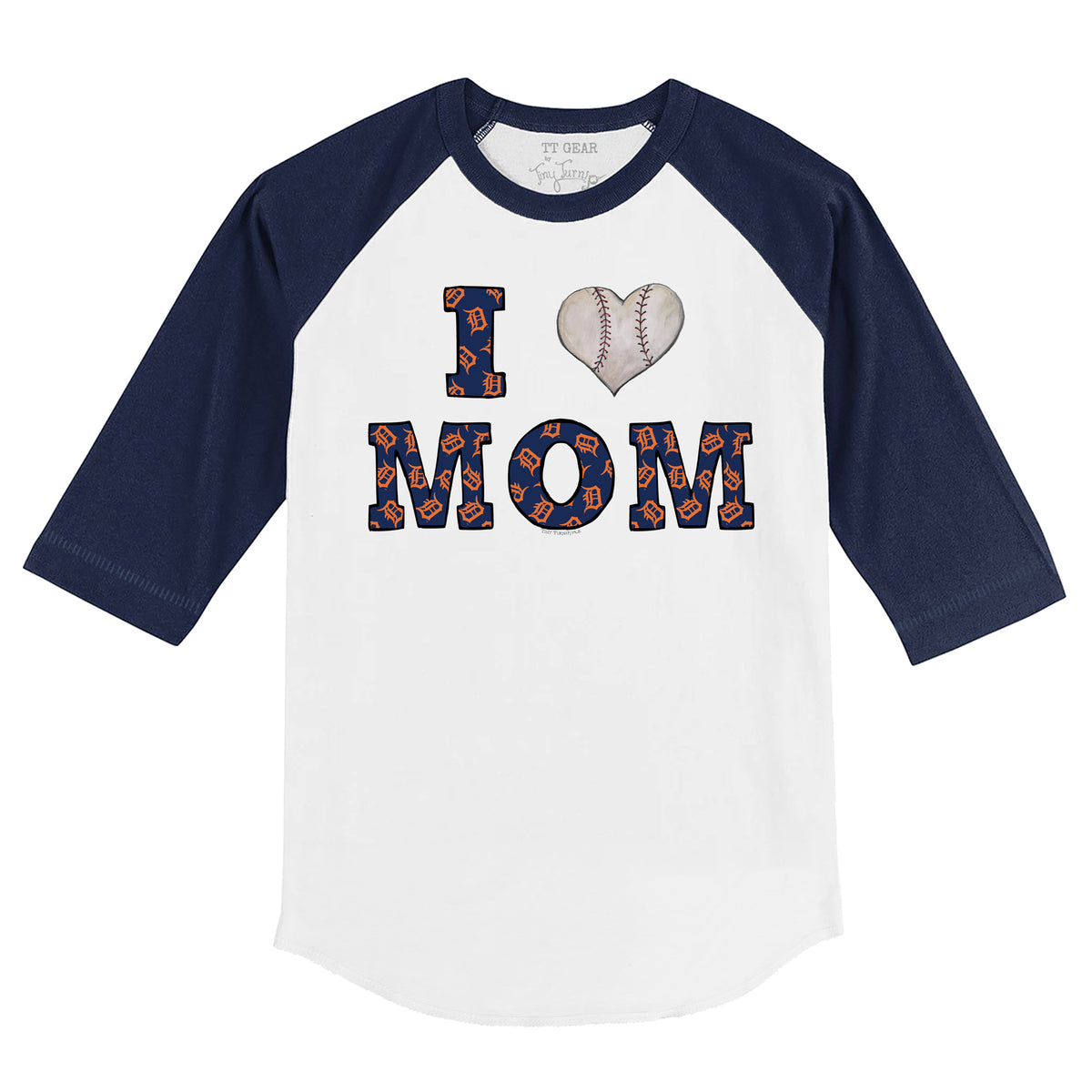 Detroit Tigers I Love Mom Tee Shirt