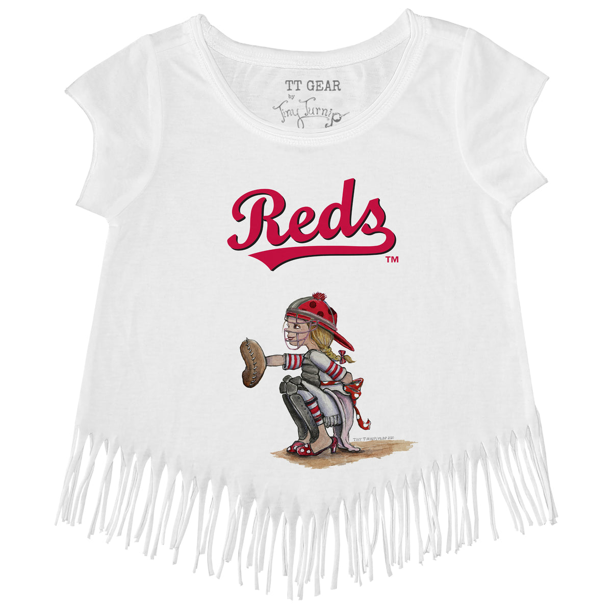 Girls Youth Tiny Turnip White Colorado Rockies Kate The Catcher Fringe T-Shirt Size: Small