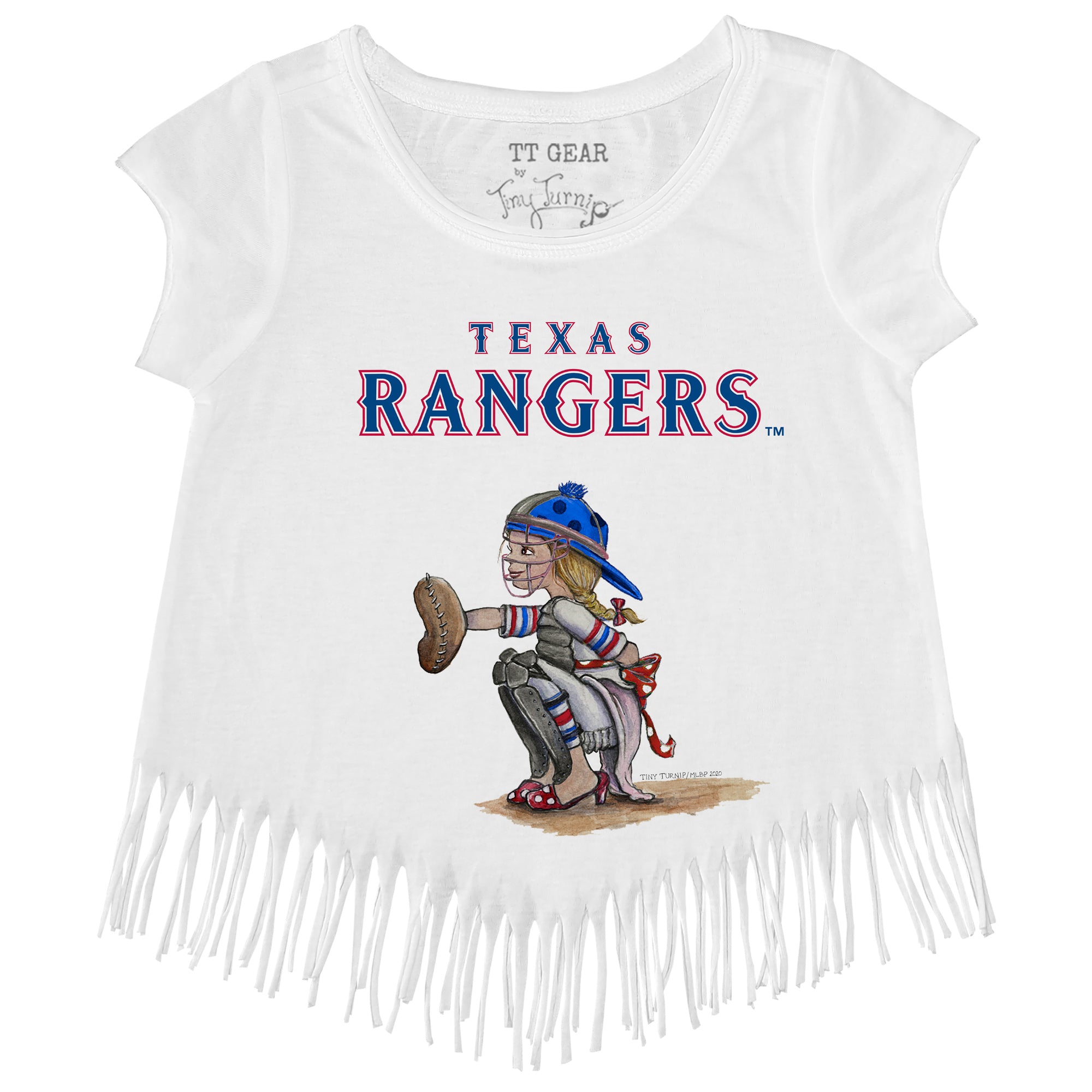 Infant Tiny Turnip White Texas Rangers Baseball Tear T-Shirt