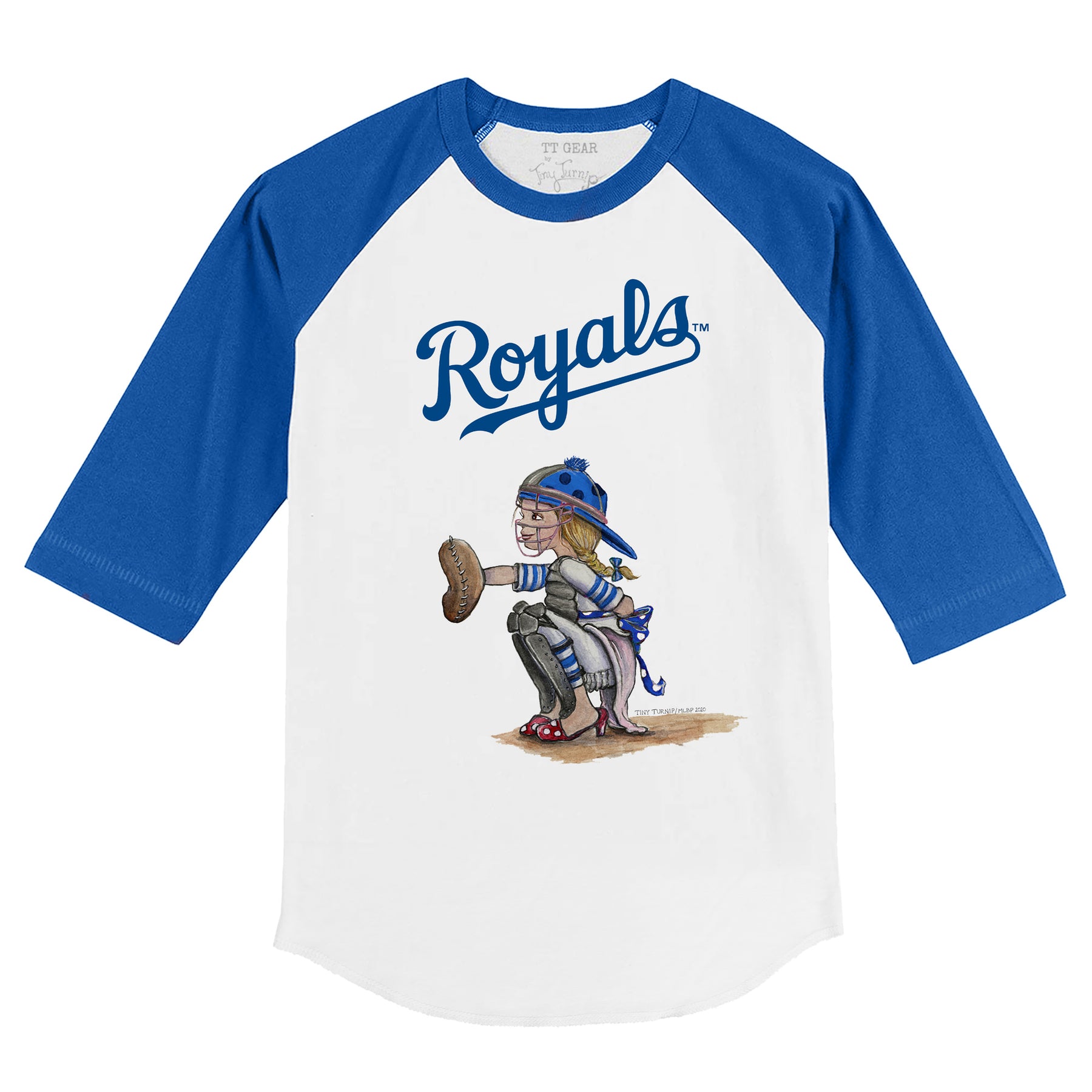 Kansas City Royals Youth V-Neck T-Shirt - White/Royal