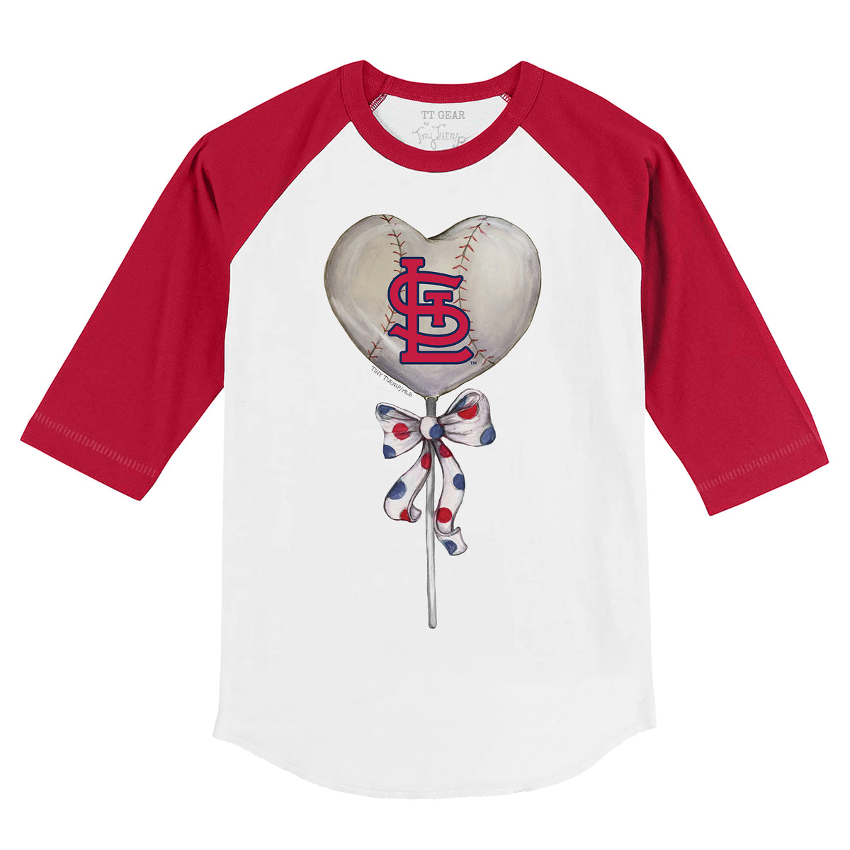 St. Louis Cardinals Tiny Turnip Women's Baseball Love Raglan 3/4