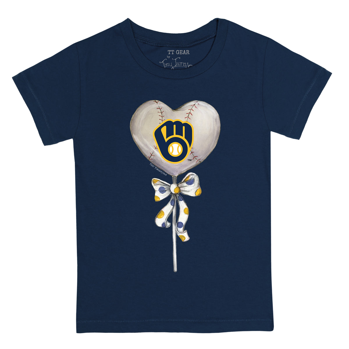 Milwaukee Brewers Tiny Turnip Heart Bat Raglan 3/4 Sleeve T-Shirt -  White/Black in 2023