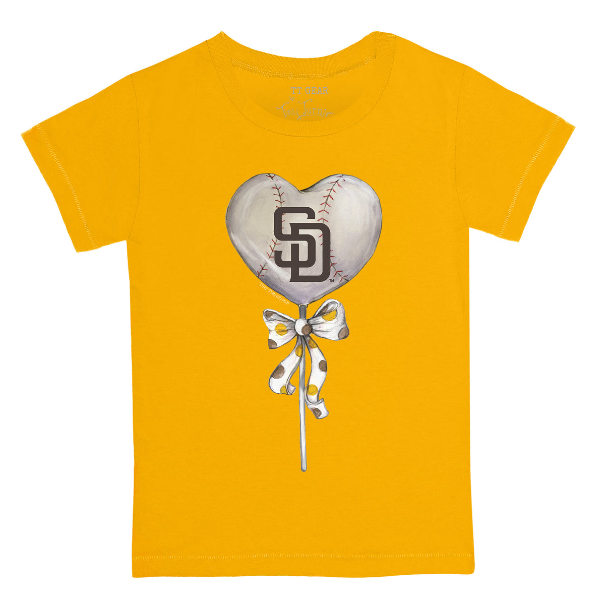 San Diego Padres Tiara Heart Tee Shirt 2T / Gold