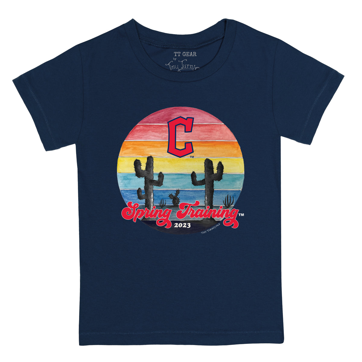 Tiny Turnip Cleveland Guardians Stitched Baseball Tee Shirt Women's Small / Navy Blue