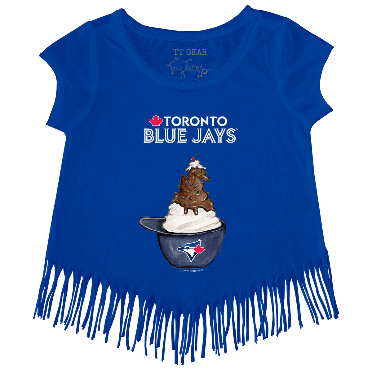 Toronto Blue Jays Tiny Turnip Infant Kate the Catcher T-Shirt - White