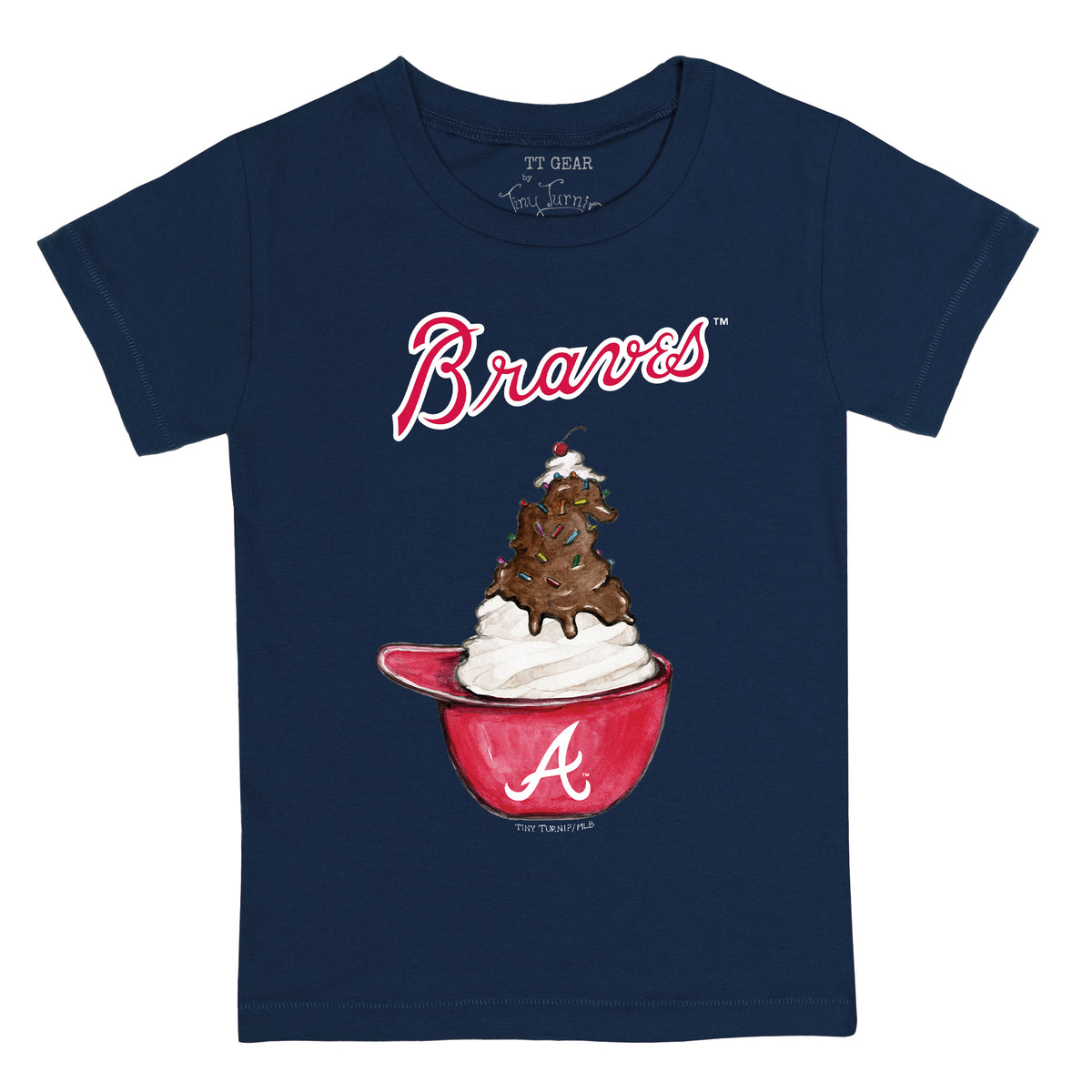 Atlanta Braves Nacho Helmet Tee Shirt Women's Large / White