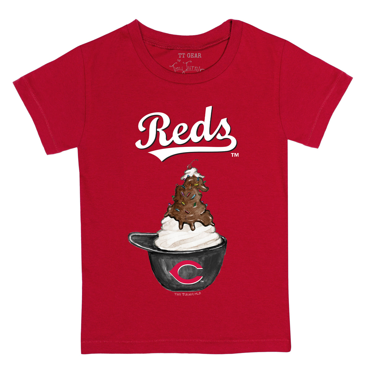 Youth Tiny Turnip White Cincinnati Reds Triple Scoop T-Shirt 