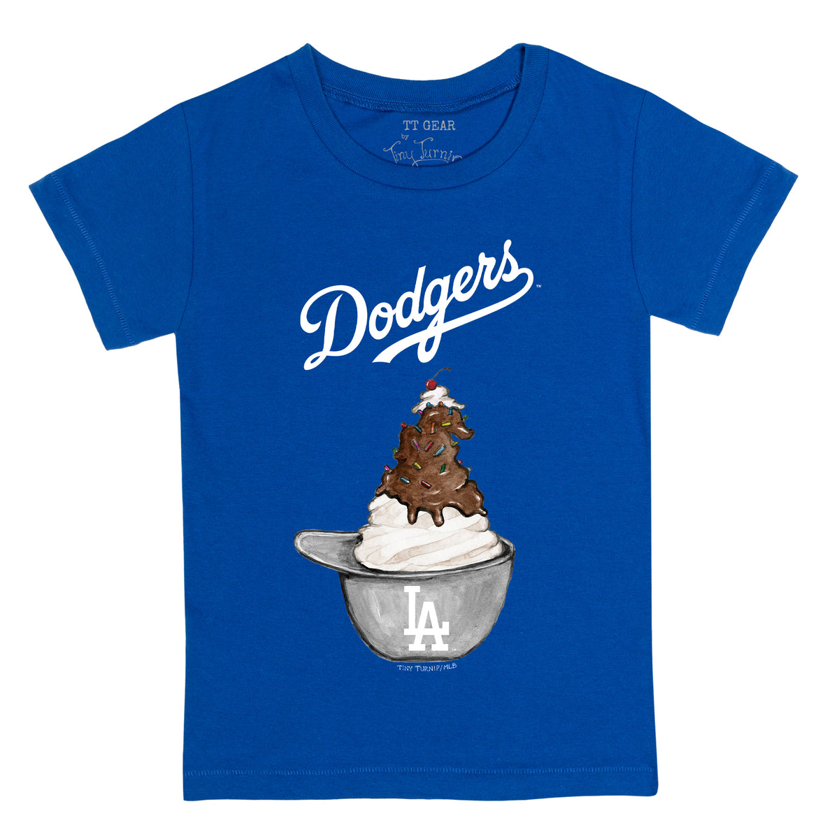 Girls Youth Tiny Turnip White Los Angeles Dodgers Baseball Love Fringe T-Shirt Size: Extra Large