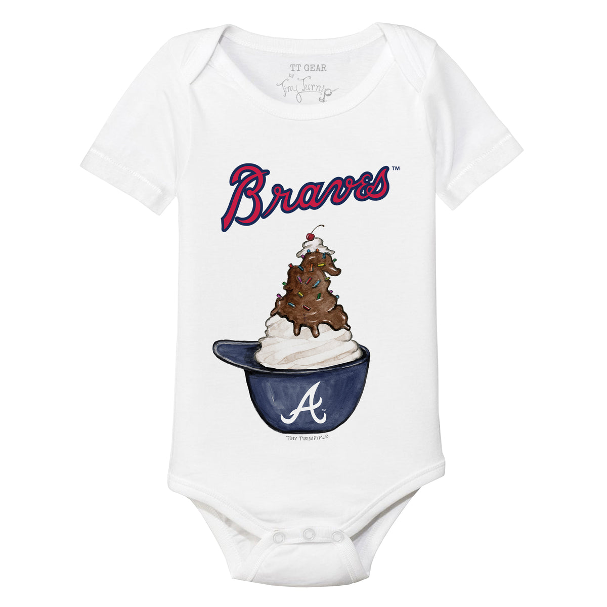 Girls Toddler Tiny Turnip White Atlanta Braves Hat Crossbats