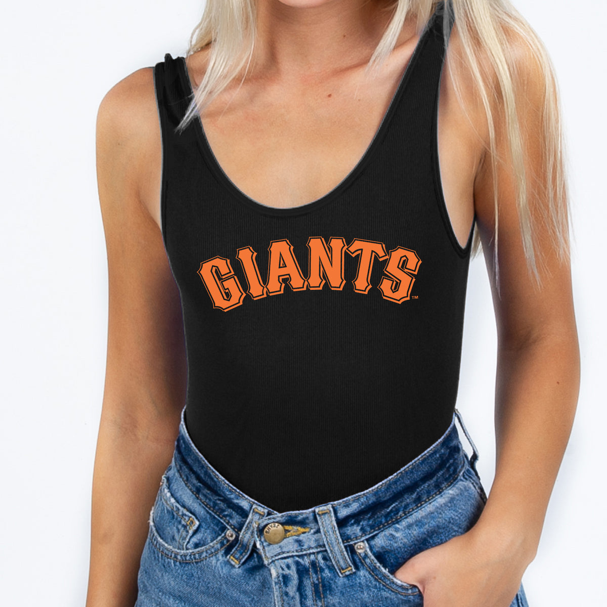 Women's San Francisco Giants Black Oversized Spirit Jersey V-Neck