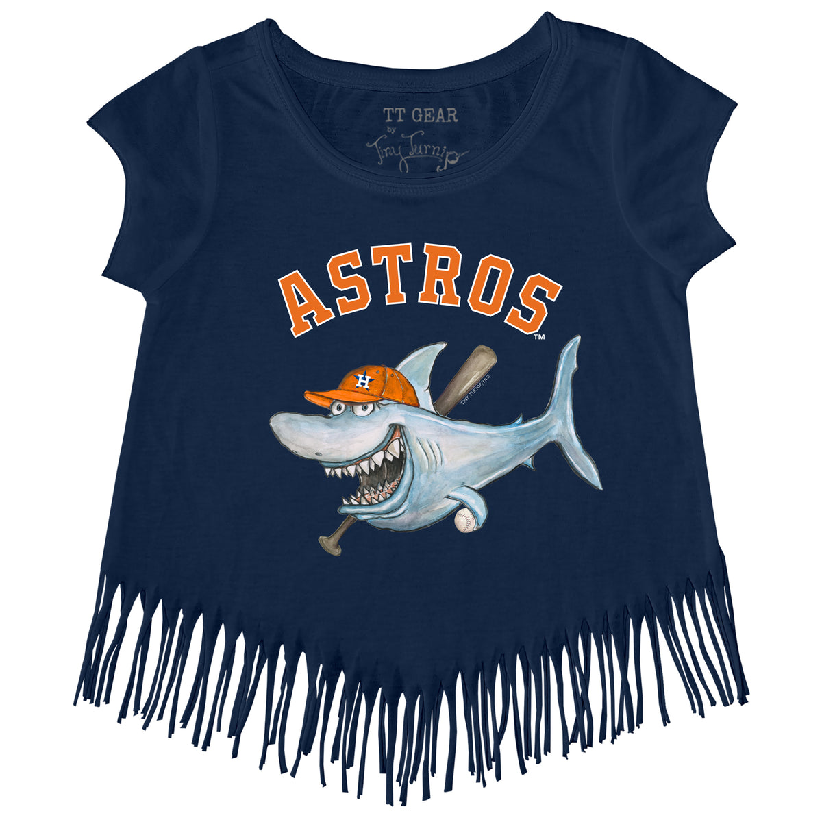 Houston Astros Tiny Turnip Girls Youth Smores Fringe T-Shirt - Navy