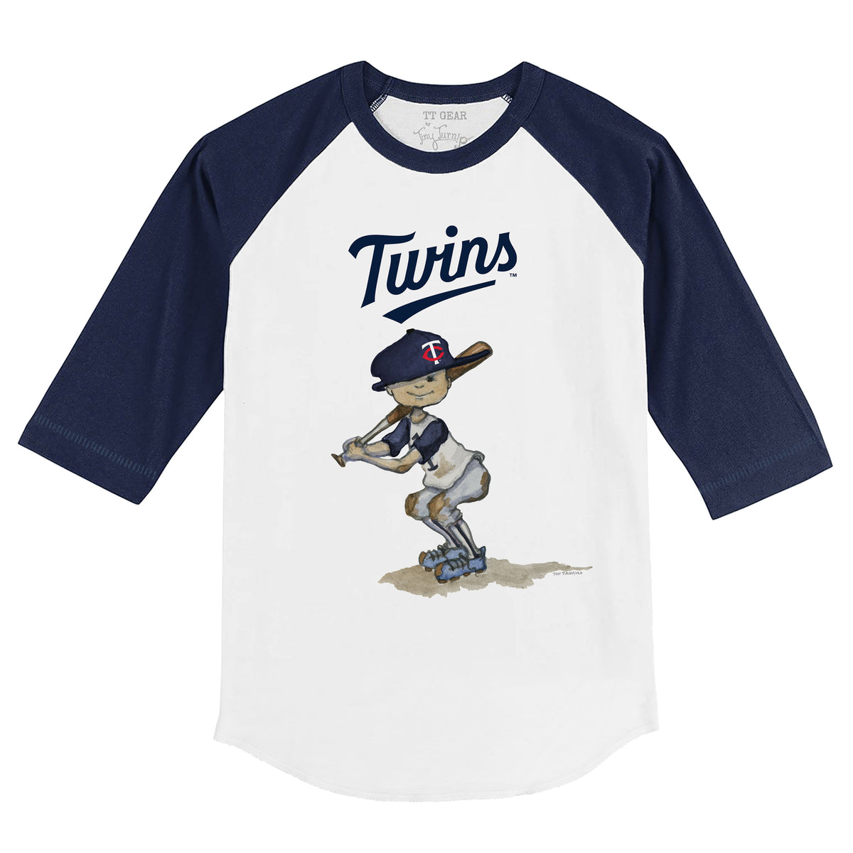 Minnesota Twins S'mores 3/4 Navy Blue Sleeve Raglan Youth Large (10-12)