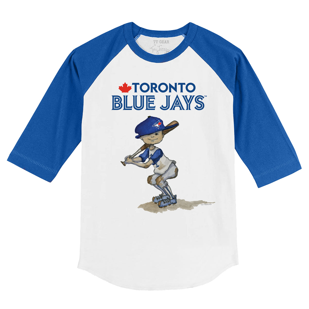 Toddler Toronto Blue Jays Tiny Turnip White/Royal Triple Scoop 3/4