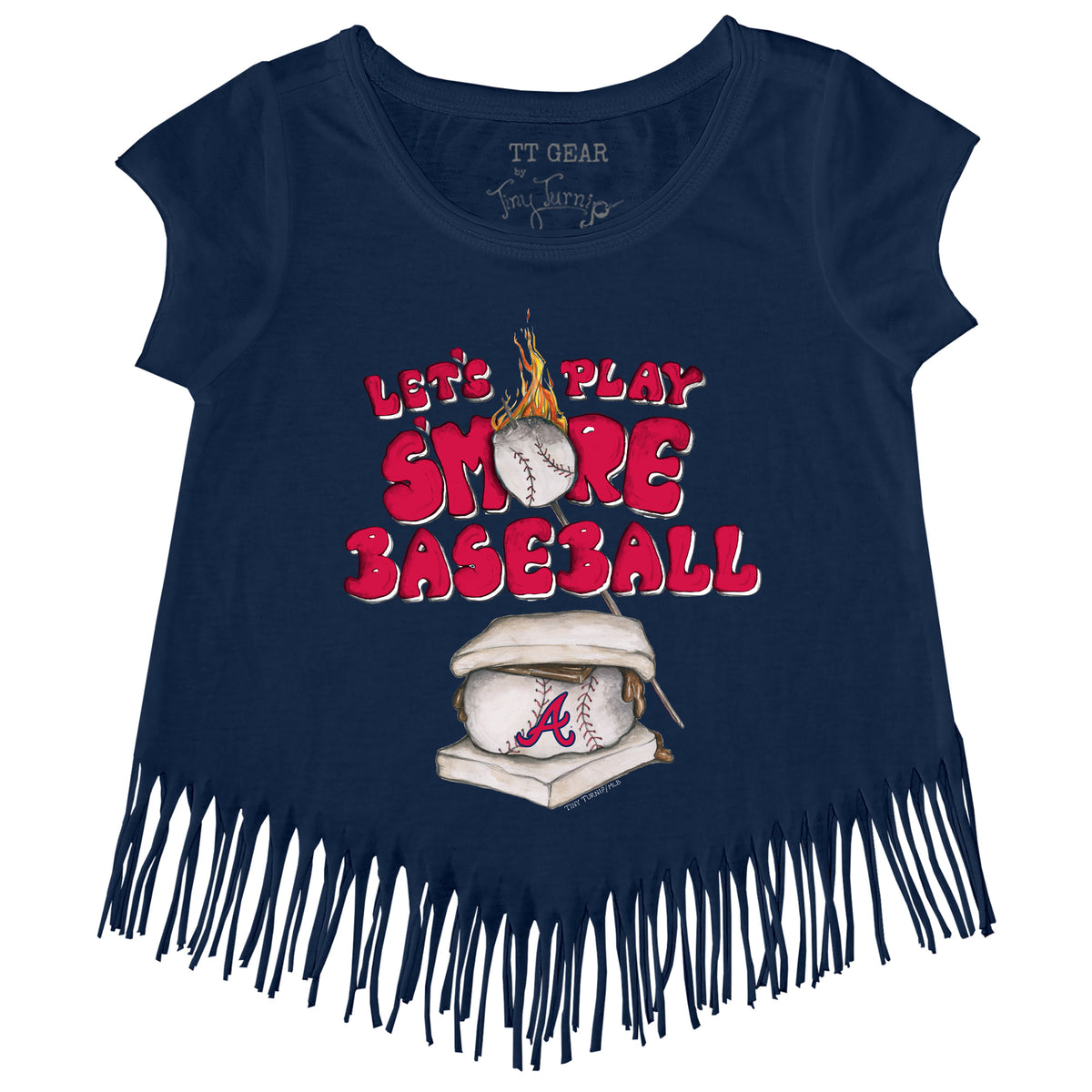 Toddler Atlanta Braves Tiny Turnip White Lucky Charm T-Shirt