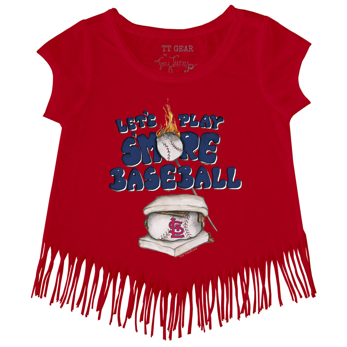 St. Louis Cardinals Tiny Turnip Women's Baseball Love Raglan 3/4-Sleeve  T-Shirt - White/Red