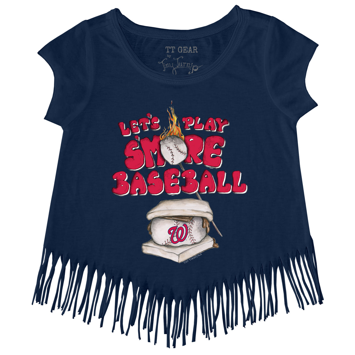 Houston Astros Tiny Turnip Girls Youth Smores Fringe T-Shirt - Navy