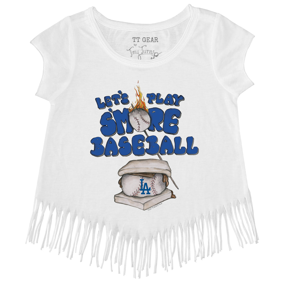 Los Angeles Dodgers Shark Fringe Tee 3T / White