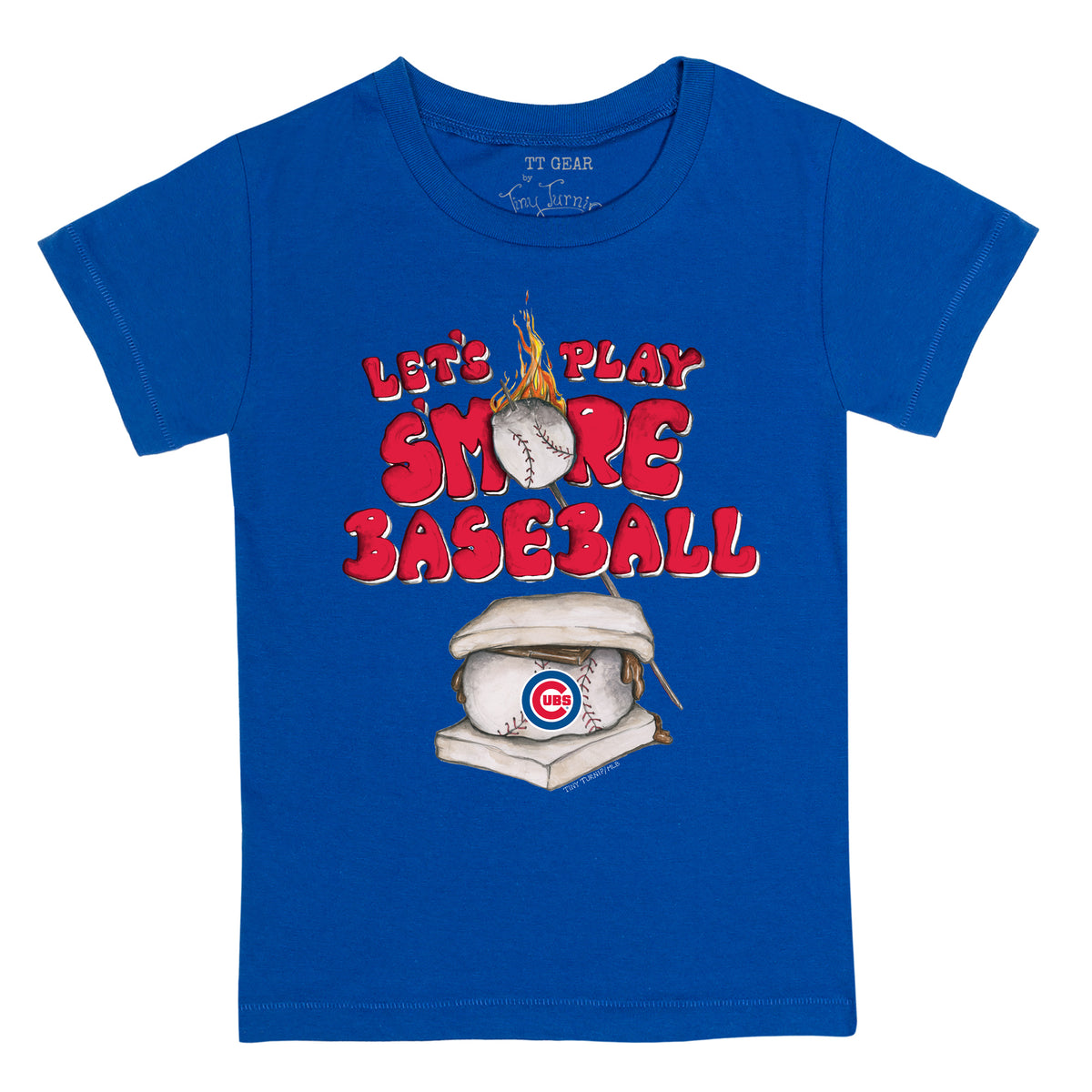 Women's Tiny Turnip Royal Chicago Cubs Baseball Love T-Shirt Size: Small