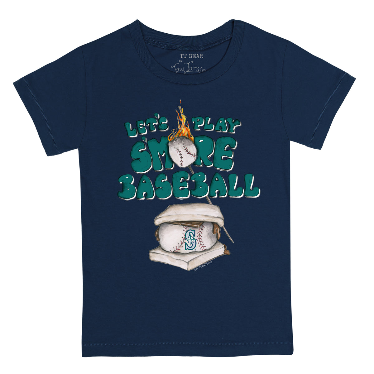 Seattle Mariners Tiny Turnip Women's Space Unicorn T-Shirt - Black