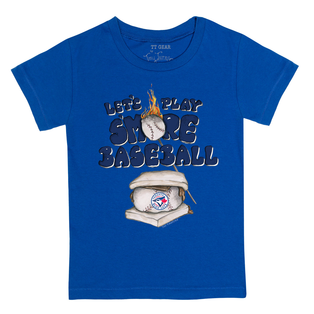 Women's Tiny Turnip White Toronto Blue Jays Girl Teddy T-Shirt Size: Extra Small