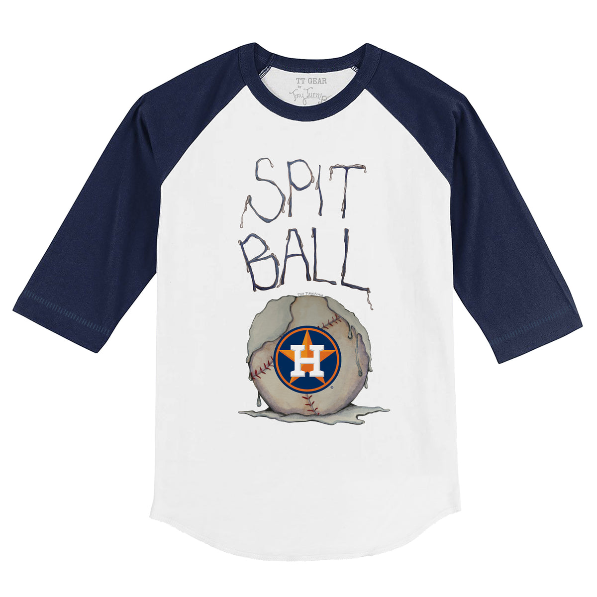 Toddler Tiny Turnip Navy Houston Astros Baseball Pow T-Shirt Size:3T