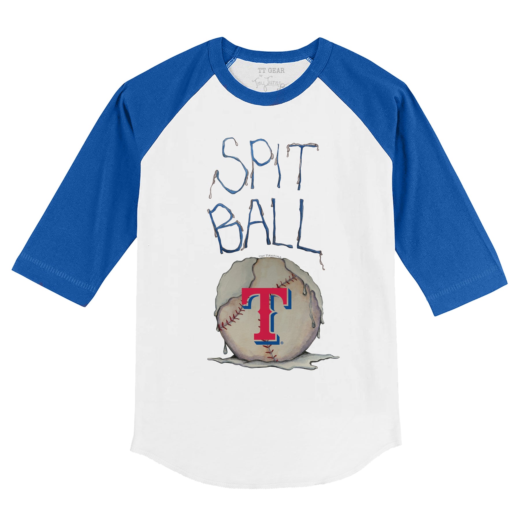 Texas Rangers Spit Ball Tee Shirt Women's Large / Royal Blue