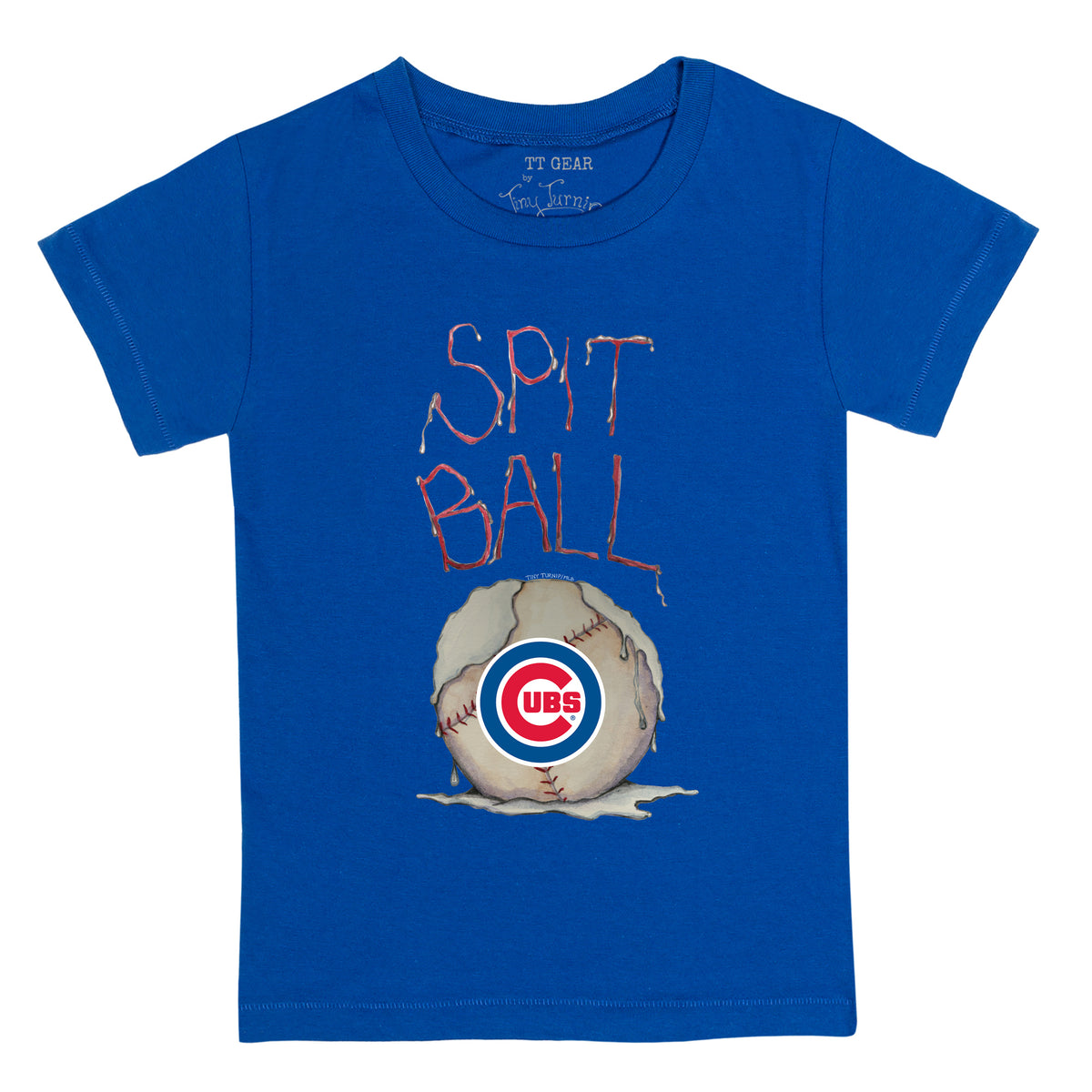 Women's Tiny Turnip Royal Chicago Cubs Logo Mom T-Shirt Size: Small