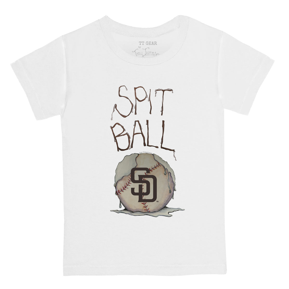 San Diego Padres Tiny Turnip Youth Shark 3/4-Sleeve Raglan T-Shirt -  White/Gold