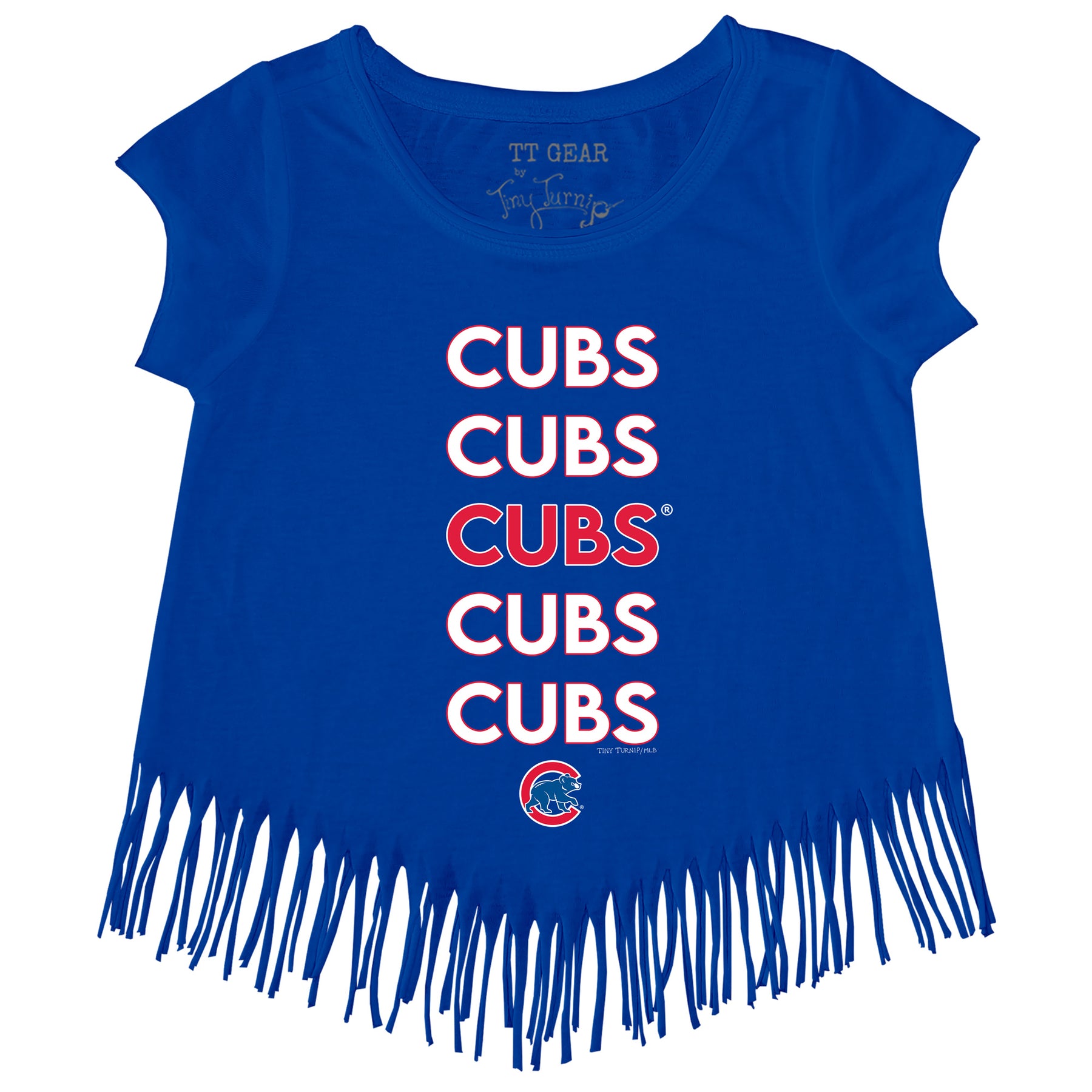 Girls Toddler Tiny Turnip Black Chicago White Sox Stacked Fringe T-Shirt