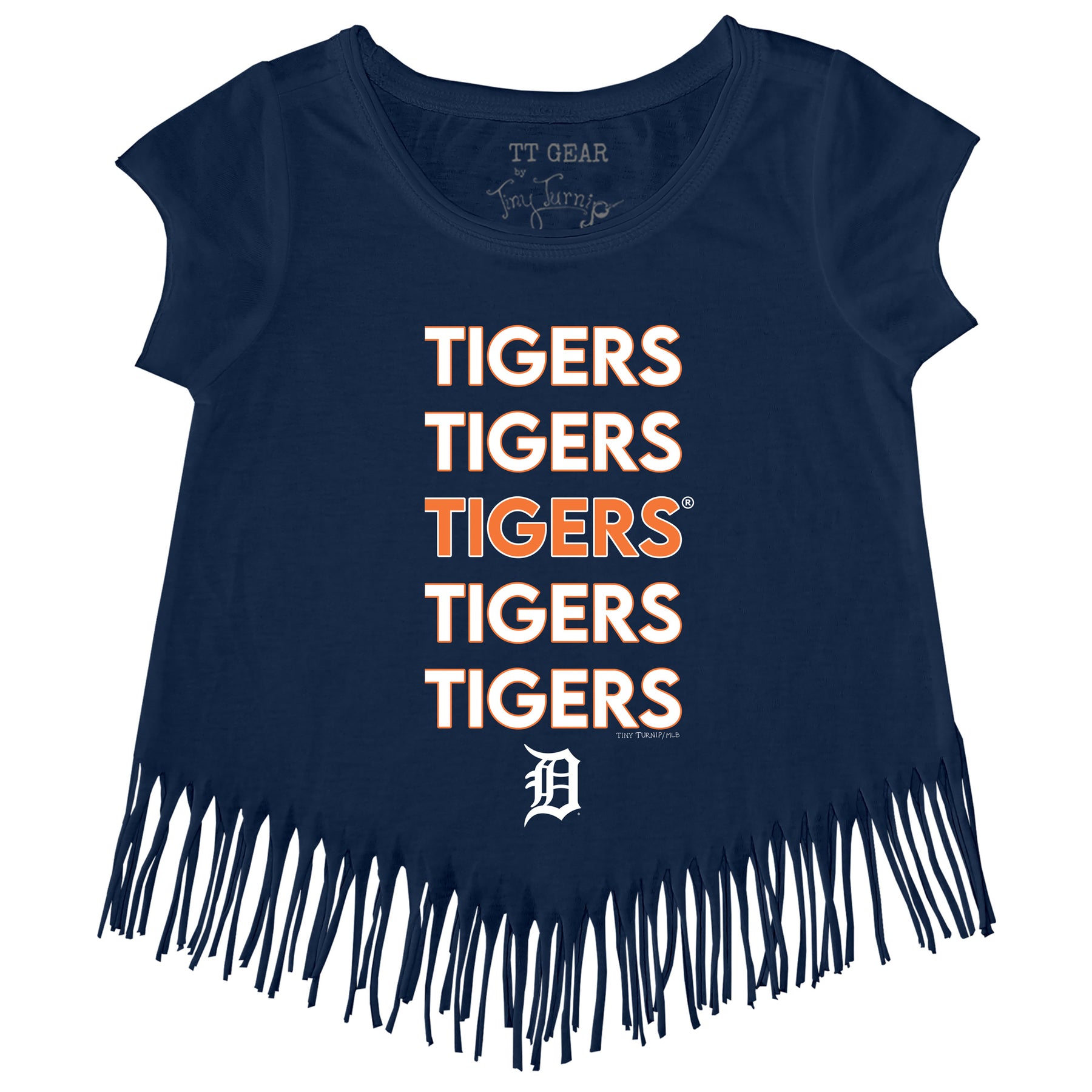 Detroit Tigers Tiny Turnip Youth Stacked T-Shirt - White