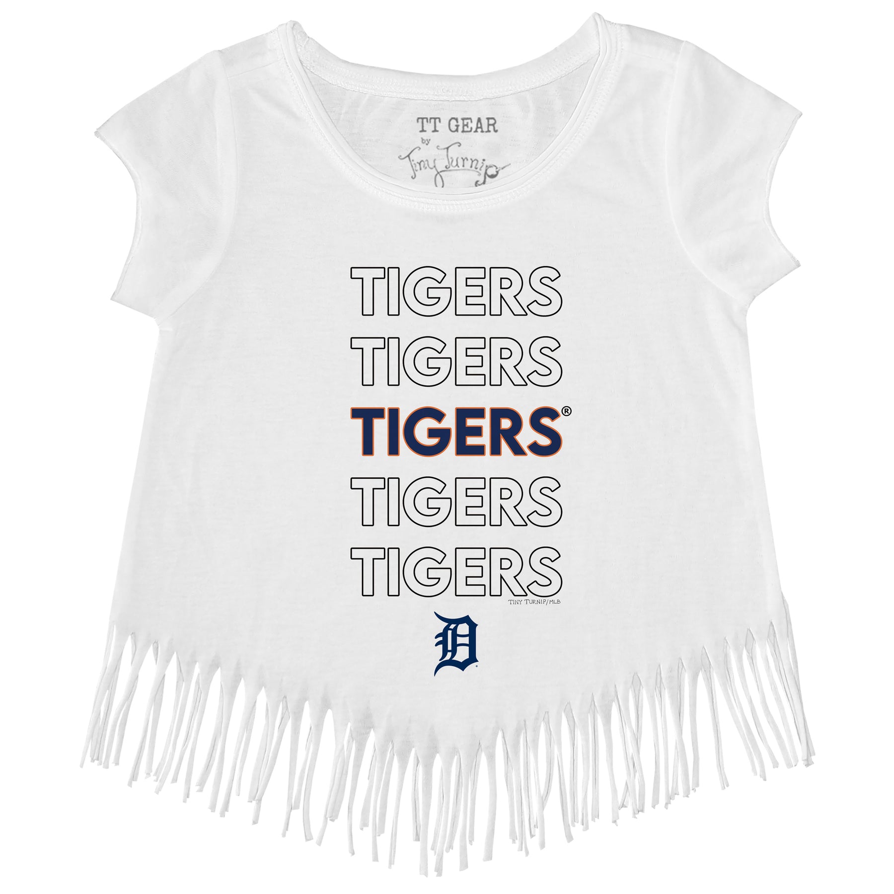 Tiny Turnip Detroit Tigers Triple Scoop Tee Shirt Women's XL / White