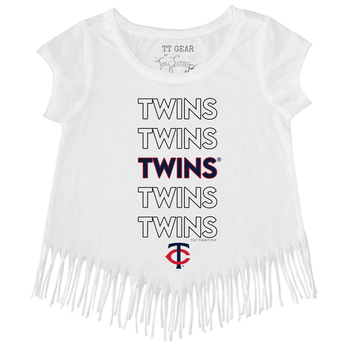 Minnesota Twins Tiny Turnip Girls Youth Baseball Love Fringe T