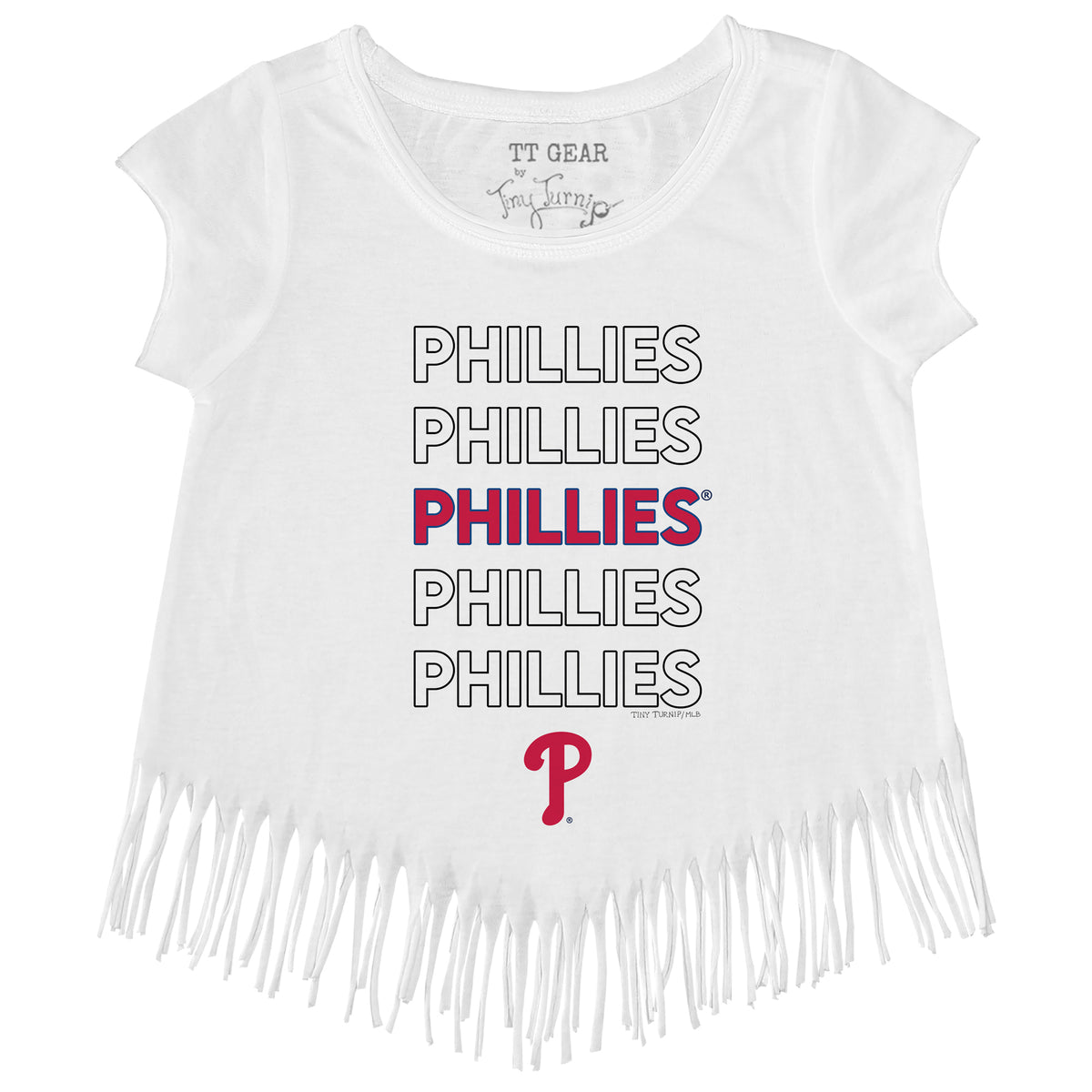 Women's Tiny Turnip White Philadelphia Phillies Angel Wings T-Shirt