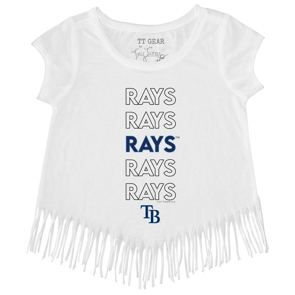 Youth Tiny Turnip White Tampa Bay Rays Heart Bat T-Shirt