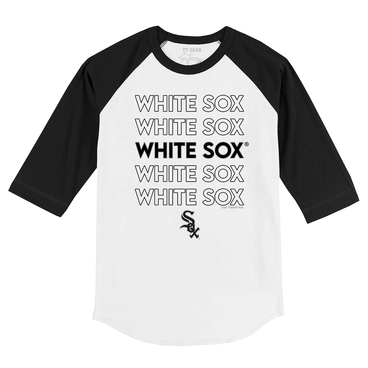 Girls Youth Tiny Turnip White Chicago Sox Baseball Pow Fringe T-Shirt Size: Medium