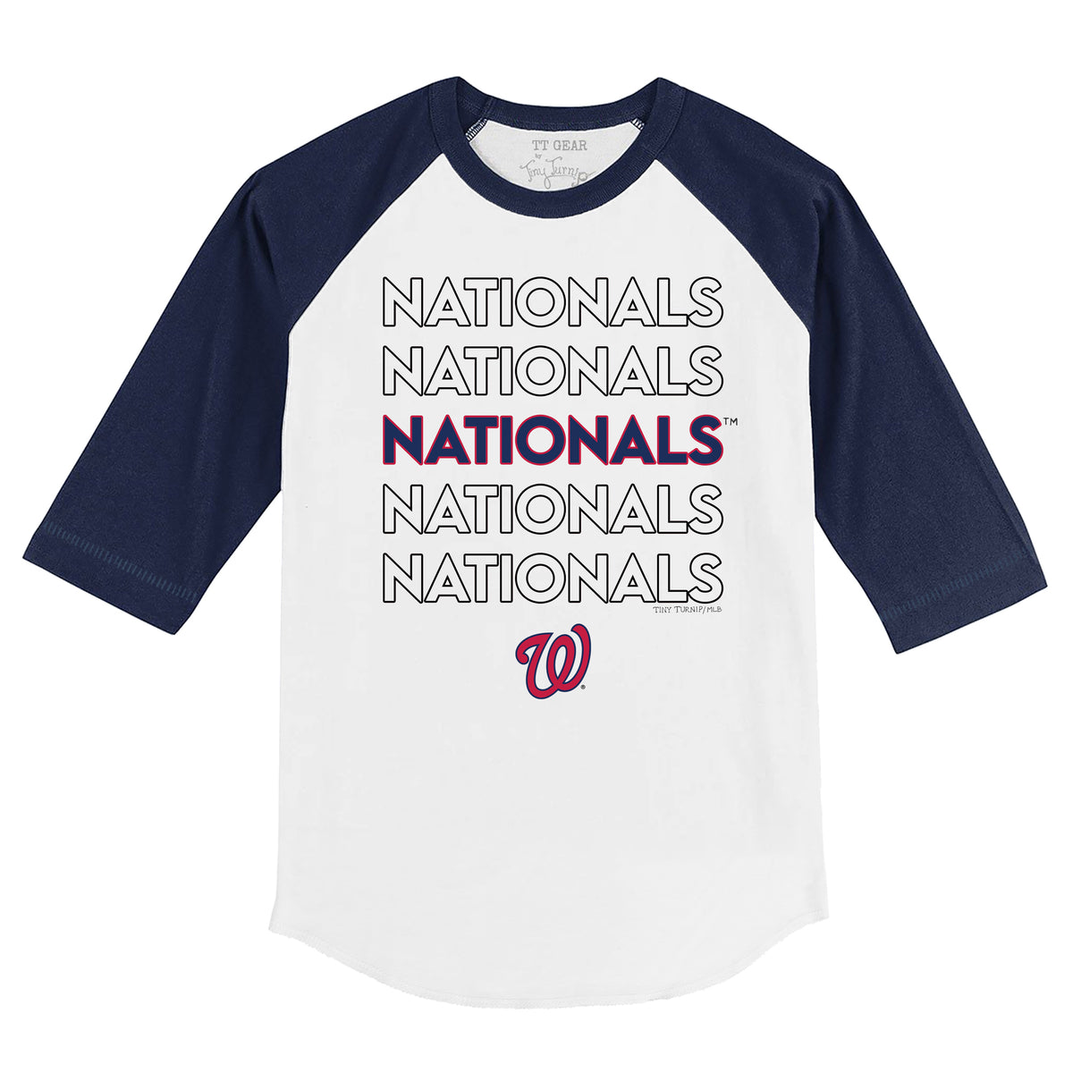 Washington Nationals Baseball Flag 3/4 Navy Blue Sleeve Raglan 2T