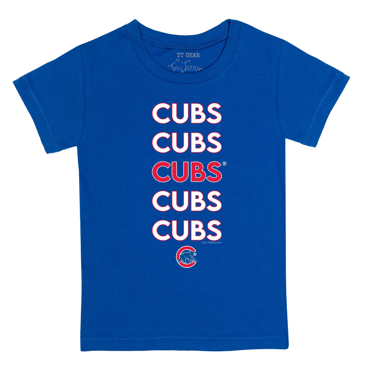 Toddler Chicago Cubs Tiny Turnip White Team Slugger T-Shirt