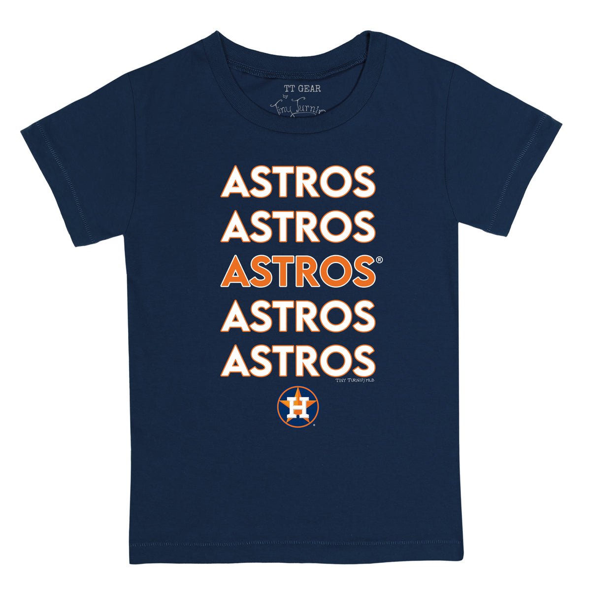 Houston Astros Tiny Turnip Infant Stacked T-Shirt - White
