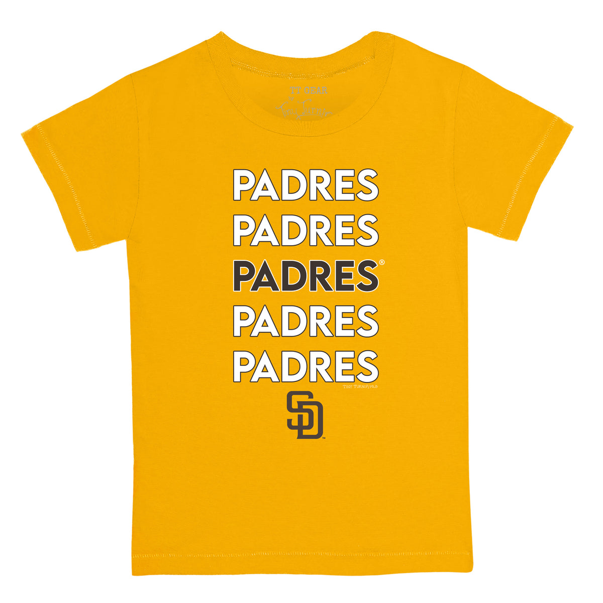 San Diego Padres State Outline Tee Shirt Youth Large (10-12) / Gold