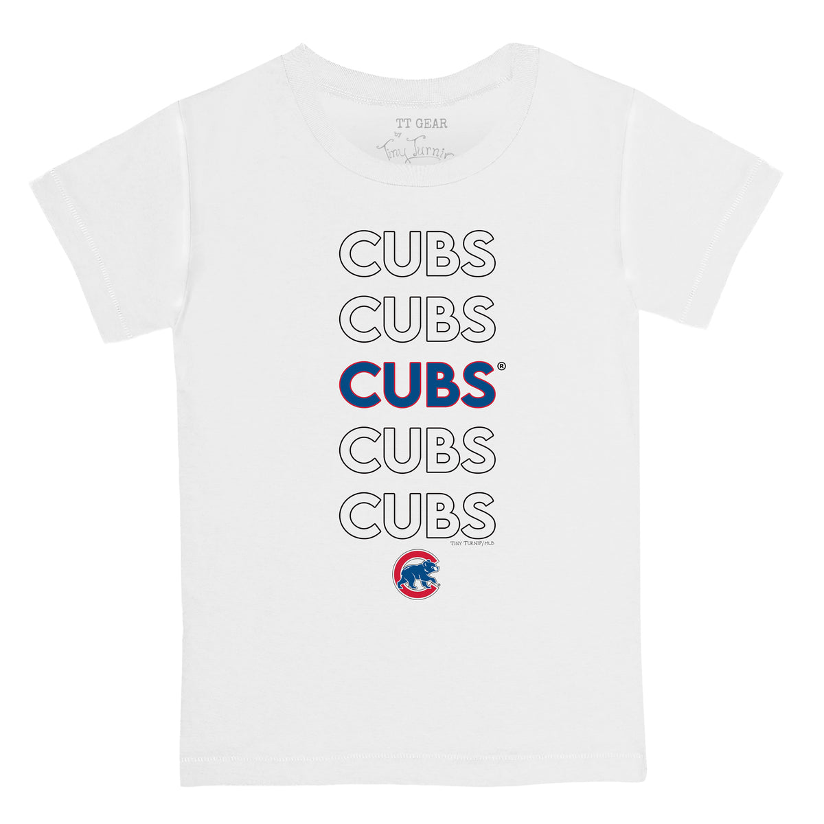 Youth Tiny Turnip White Chicago Cubs Triple Scoop T-Shirt Size: Extra Large