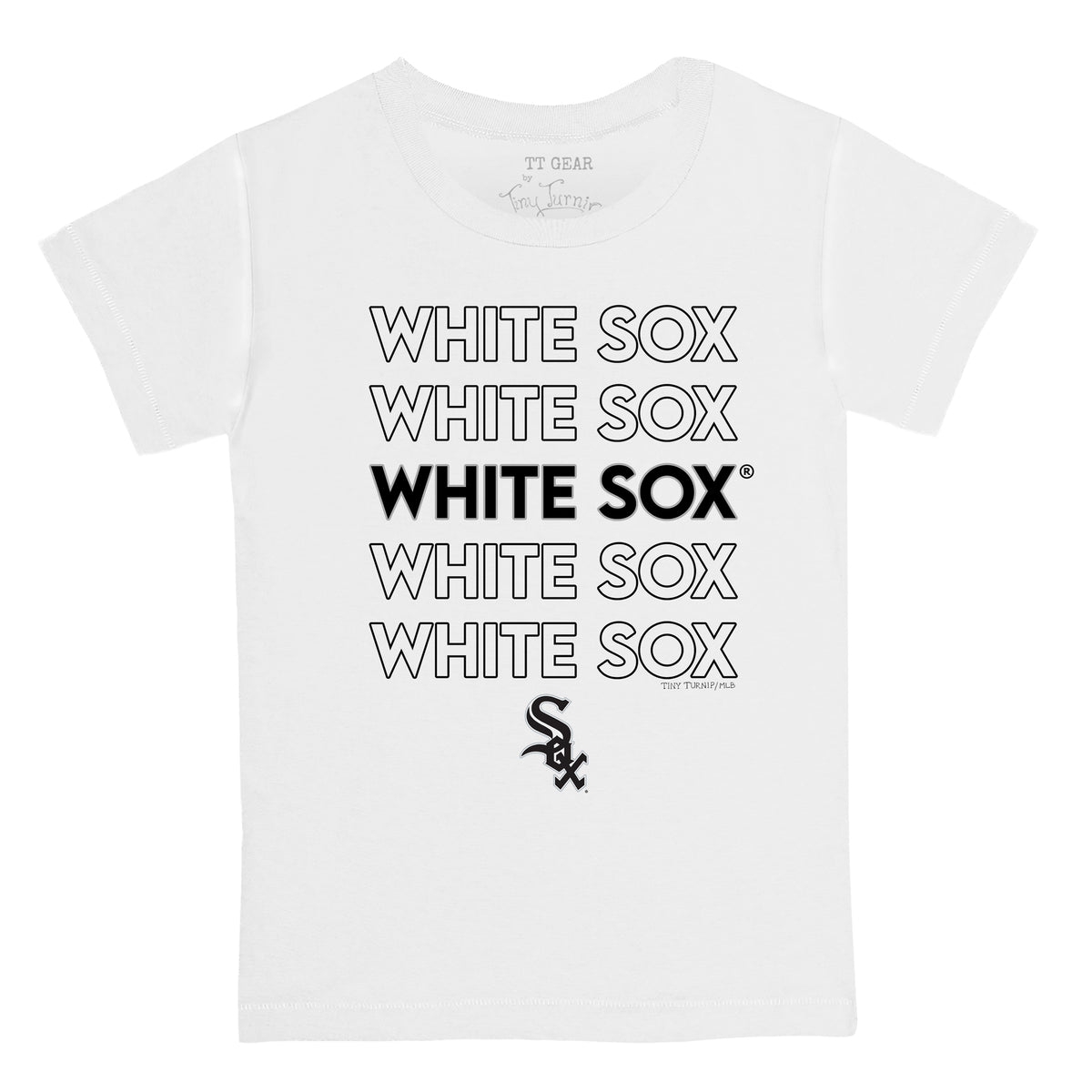 Women's Tiny Turnip Black Chicago White Sox Angel Wings T-Shirt