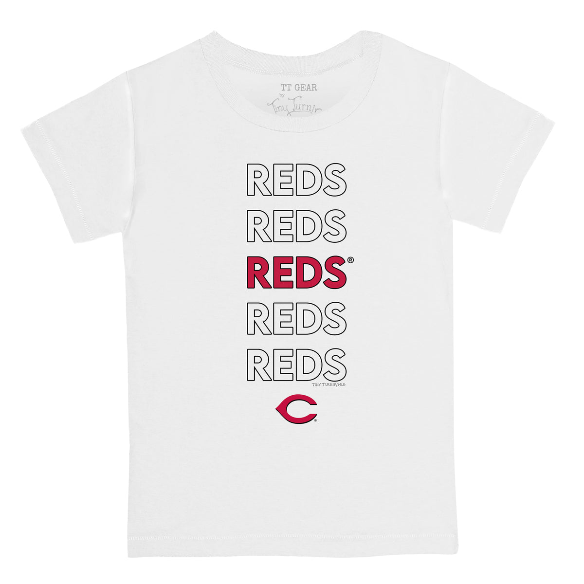 Youth Cincinnati Reds Tiny Turnip Red Baseball Pow T-Shirt