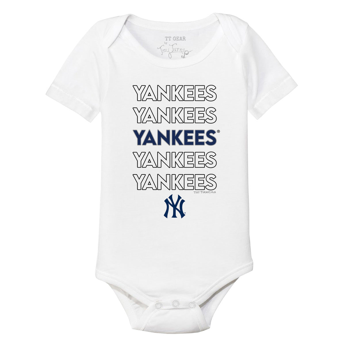 Infant Tiny Turnip White New York Yankees 3-Piece Dinosaur Bodysuit Set