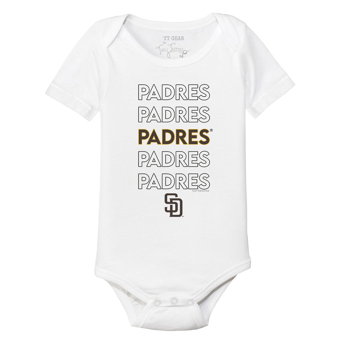 Infant Tiny Turnip White San Diego Padres Girl Teddy T-Shirt