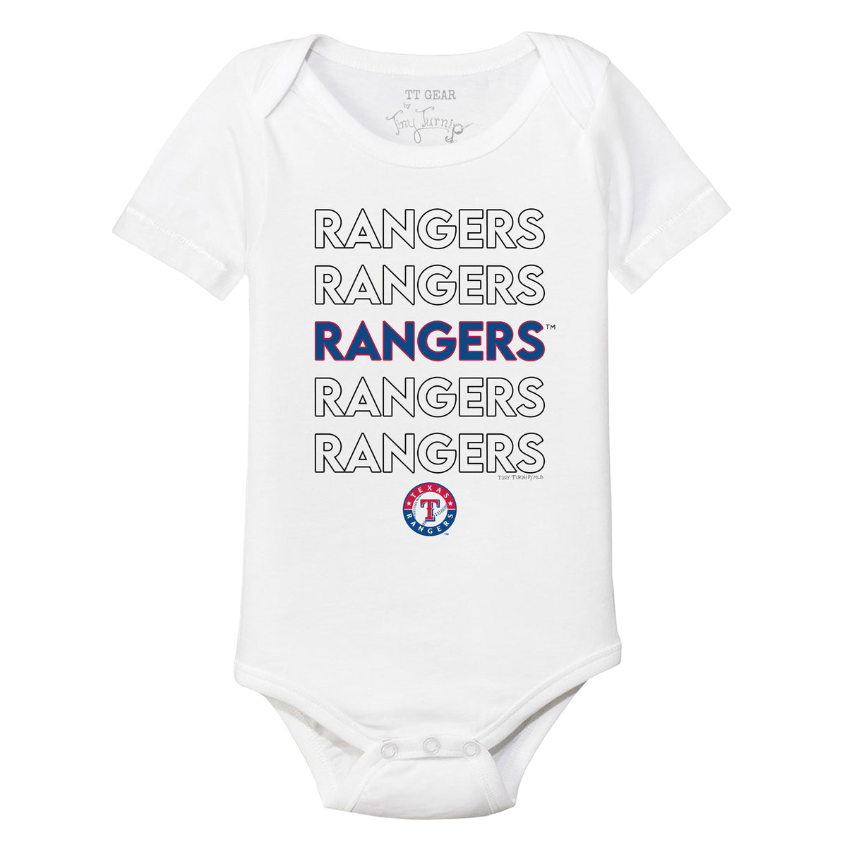 Texas Rangers Baseball Bow Short Sleeve Snapper 6M / White