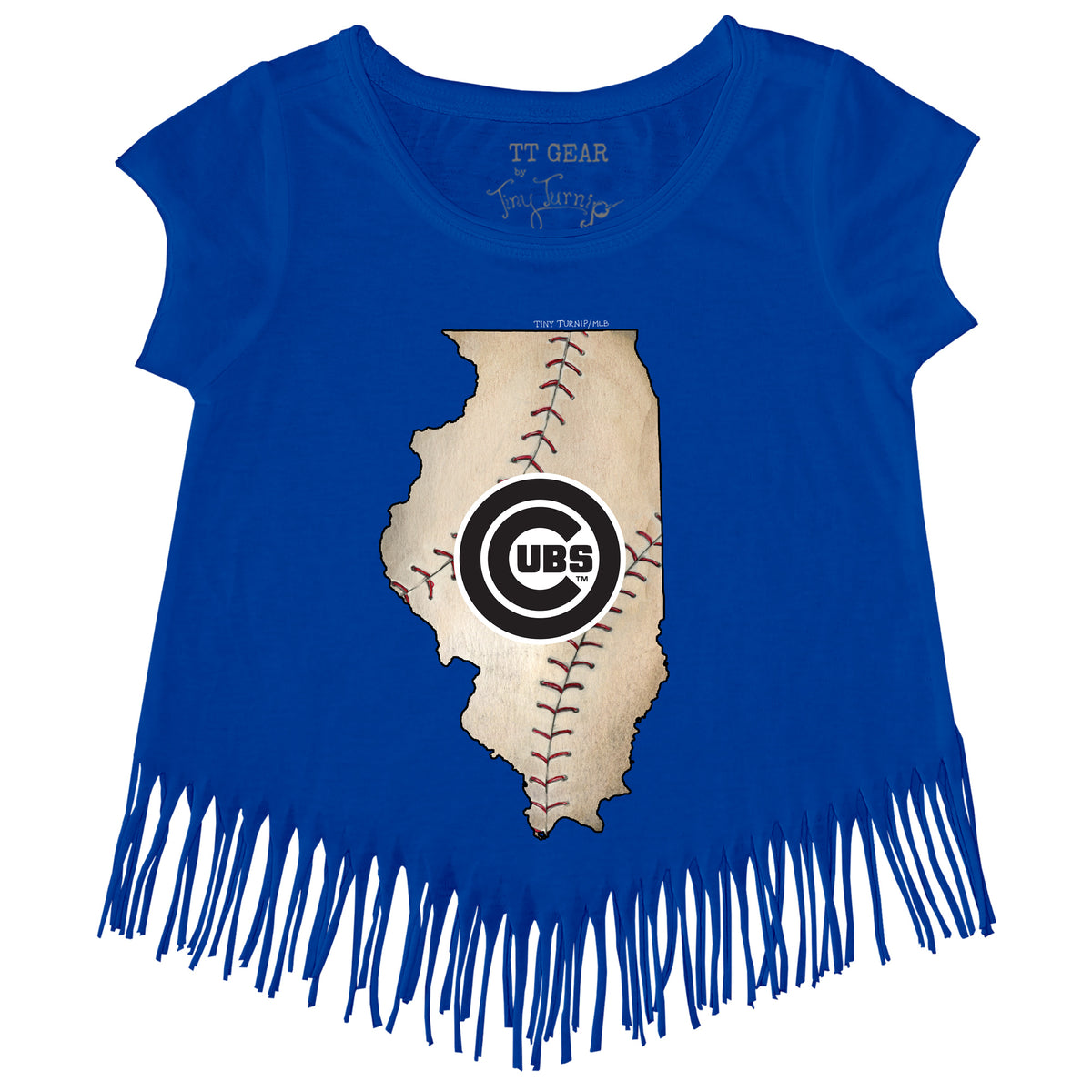 Chicago Cubs Girl Teddy Fringe Tee 2T / White