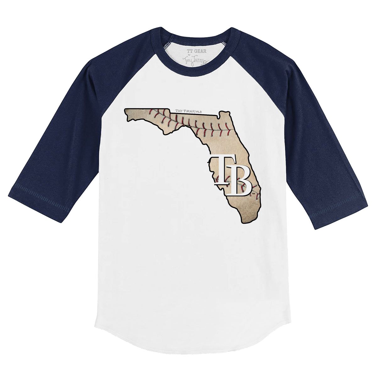 Toddler Tiny Turnip White/Black Los Angeles Dodgers TT Rex Raglan 3/4 Sleeve T-Shirt Size:3T