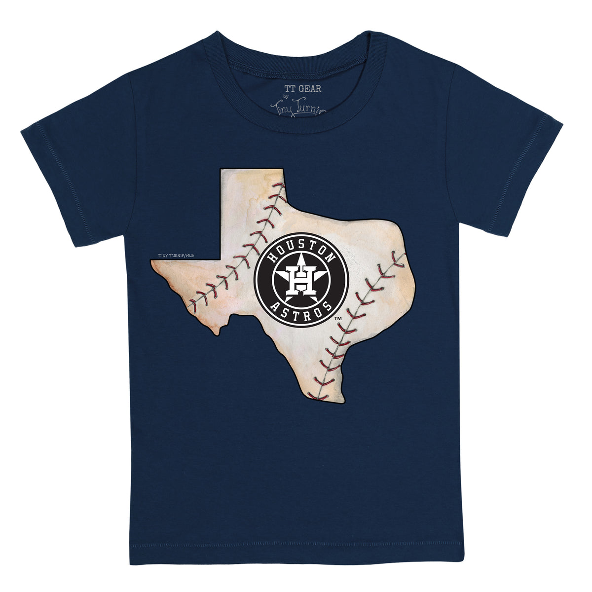 Houston Astros Tiny Turnip Girls Youth Smores Fringe T-Shirt - Navy