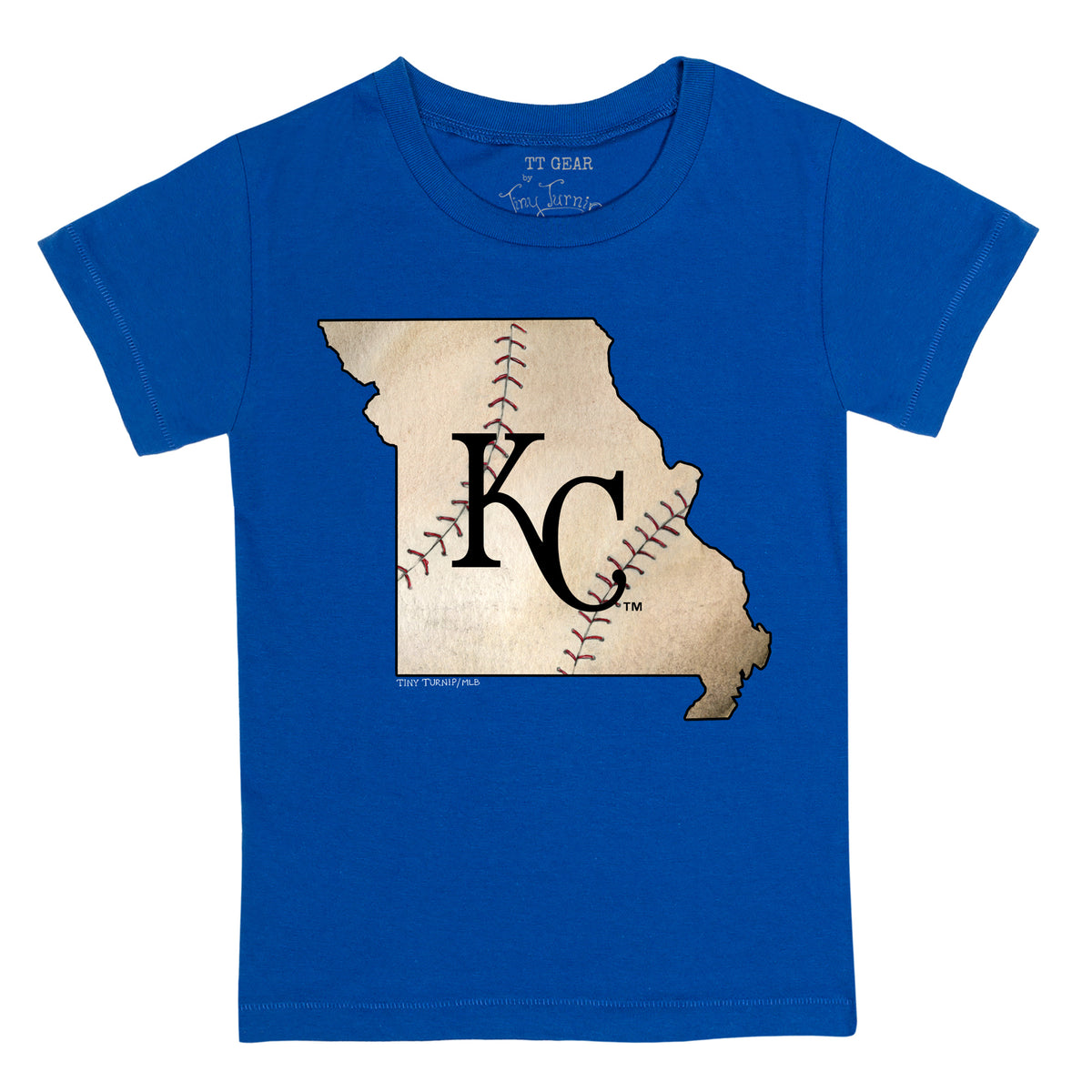 Toddler Tiny Turnip Royal Kansas City Royals Girl Teddy T-Shirt